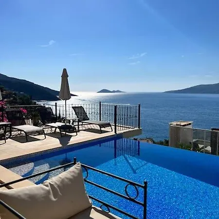 Willa Seafront, Sunset And Mountain View In Komurluk, Kalkan